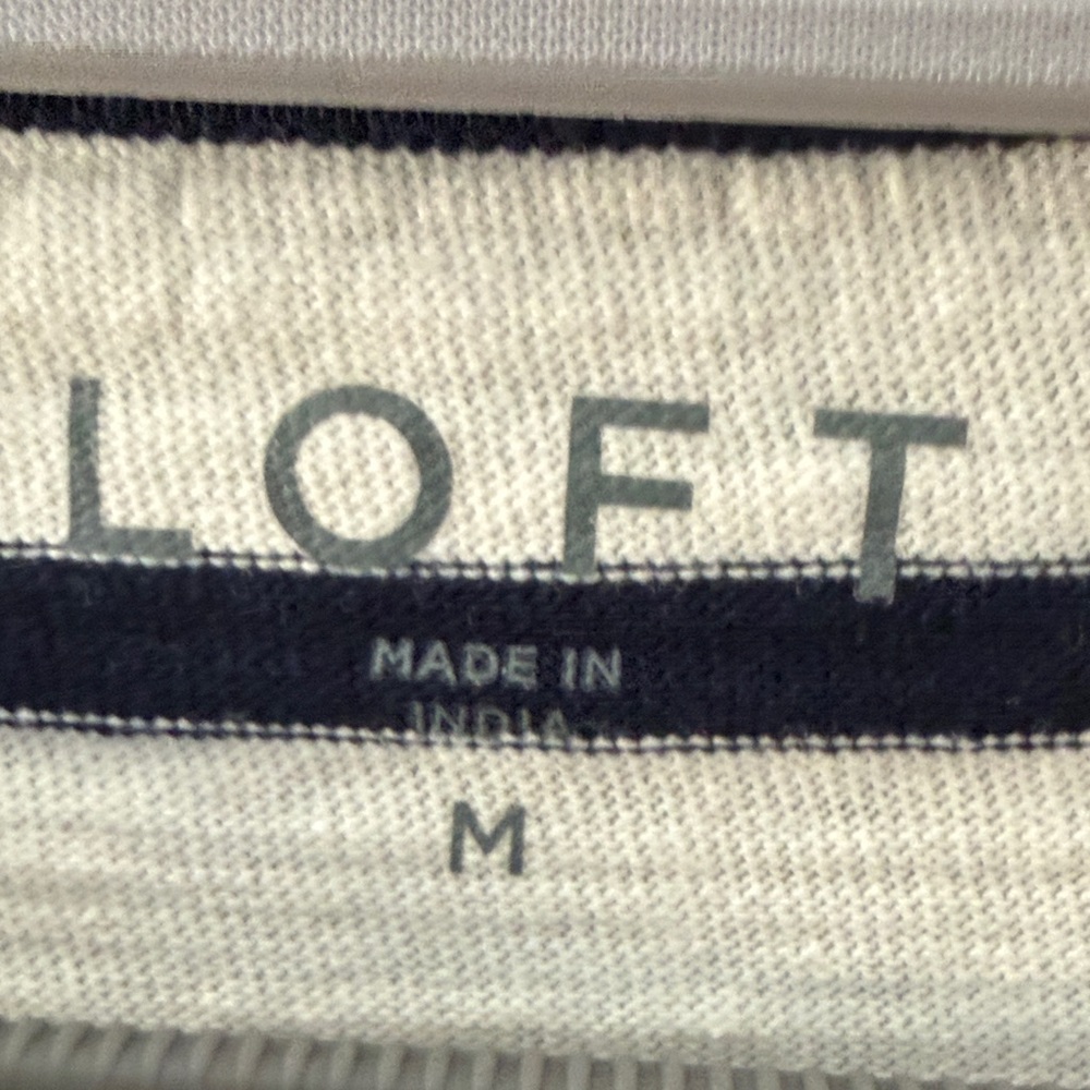 LOFT Women's Navy and White Striped Long-Sleeve Top - Picture 6 of 6